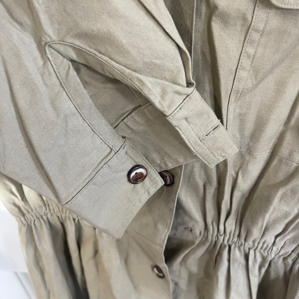 Vintage Impromptu Khaki Shirt Dress Size 12 Tall w Matching Belt 100% Cotton - Picture 2 of 7